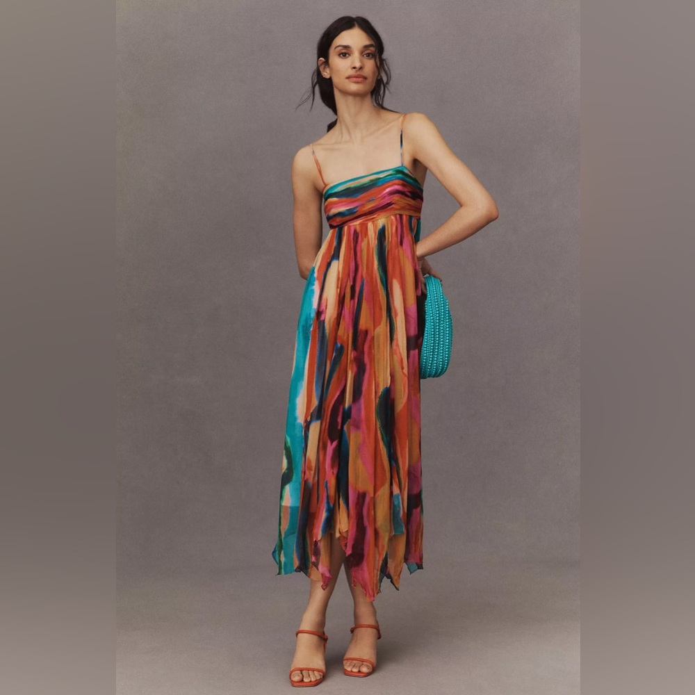 BHLDN Lola Sleeveless Chiffon Midi Dress